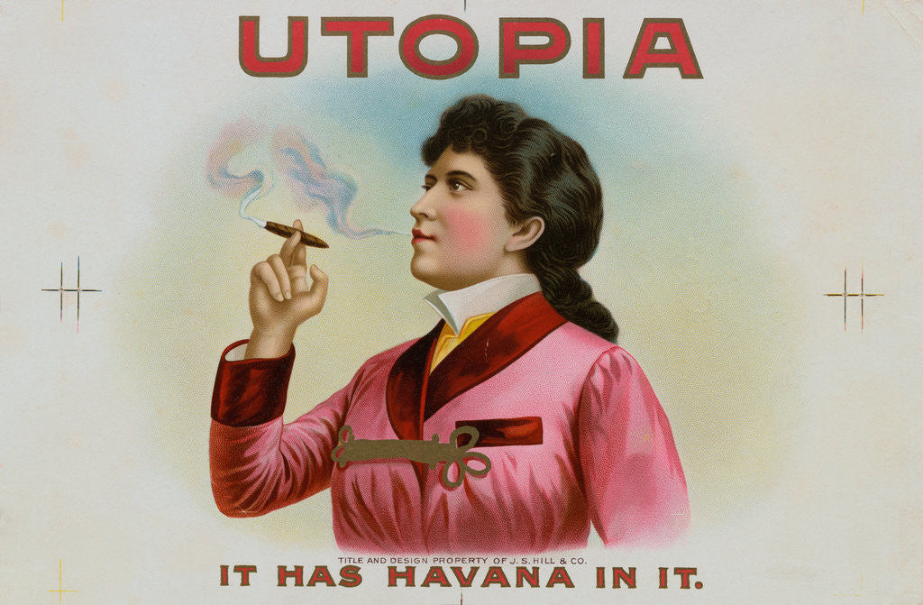 Detail of Woman Smoking a Havana Cigar by Anonymous