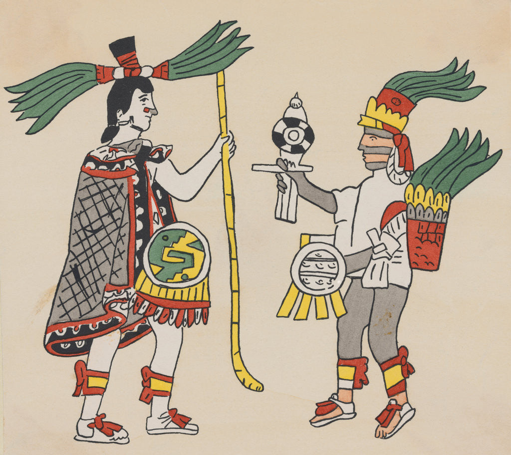 Detail of Illustration of Yacatecuhtli and Tezcatlipoca by Corbis
