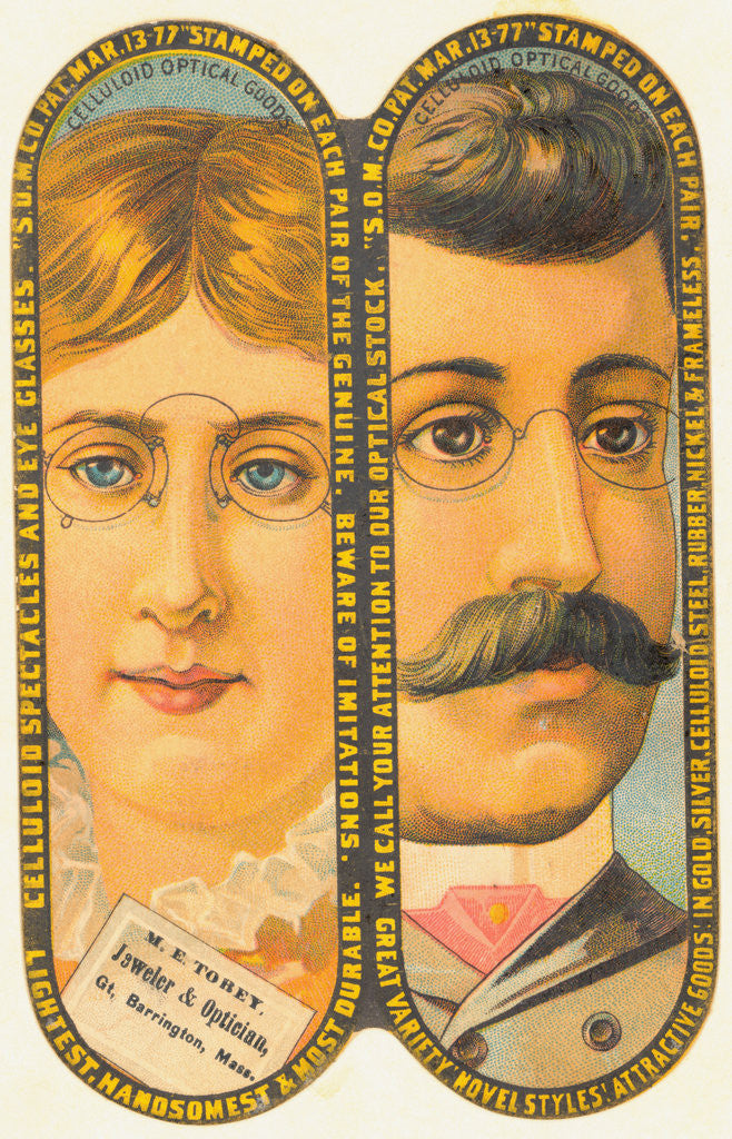 Detail of Parallel Depiction of Advertisement for Eyewear by Anonymous