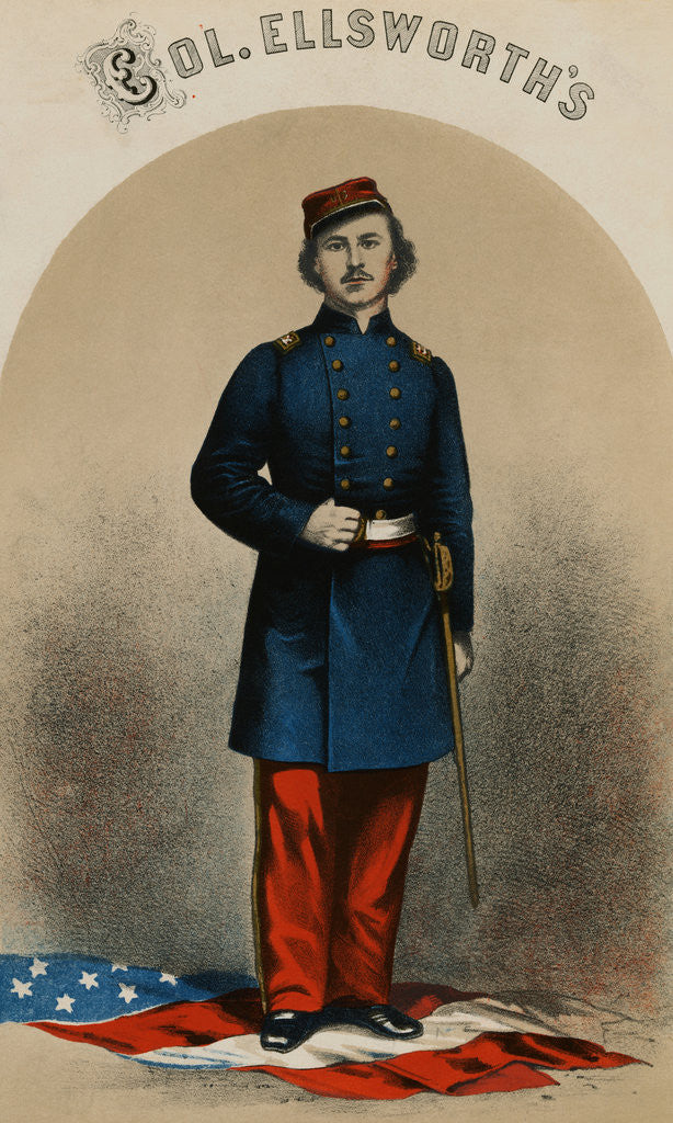 Detail of Portrait of Elmer Ephraim Ellsworth by Anonymous