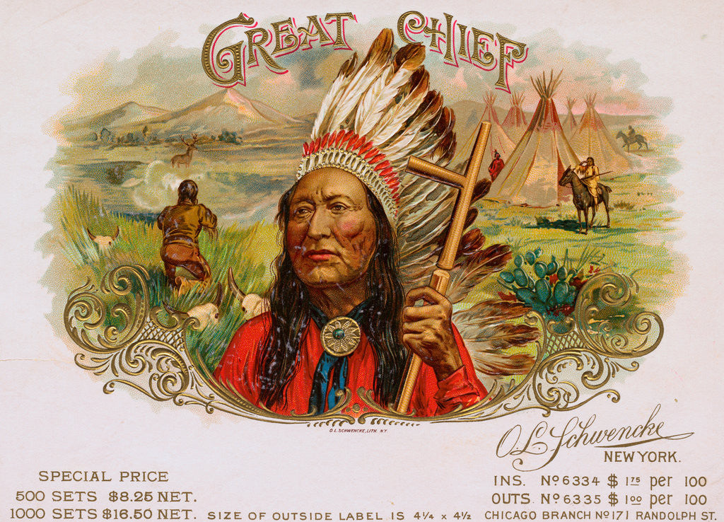 Detail of Great Chief Cigar Advertisement by Anonymous