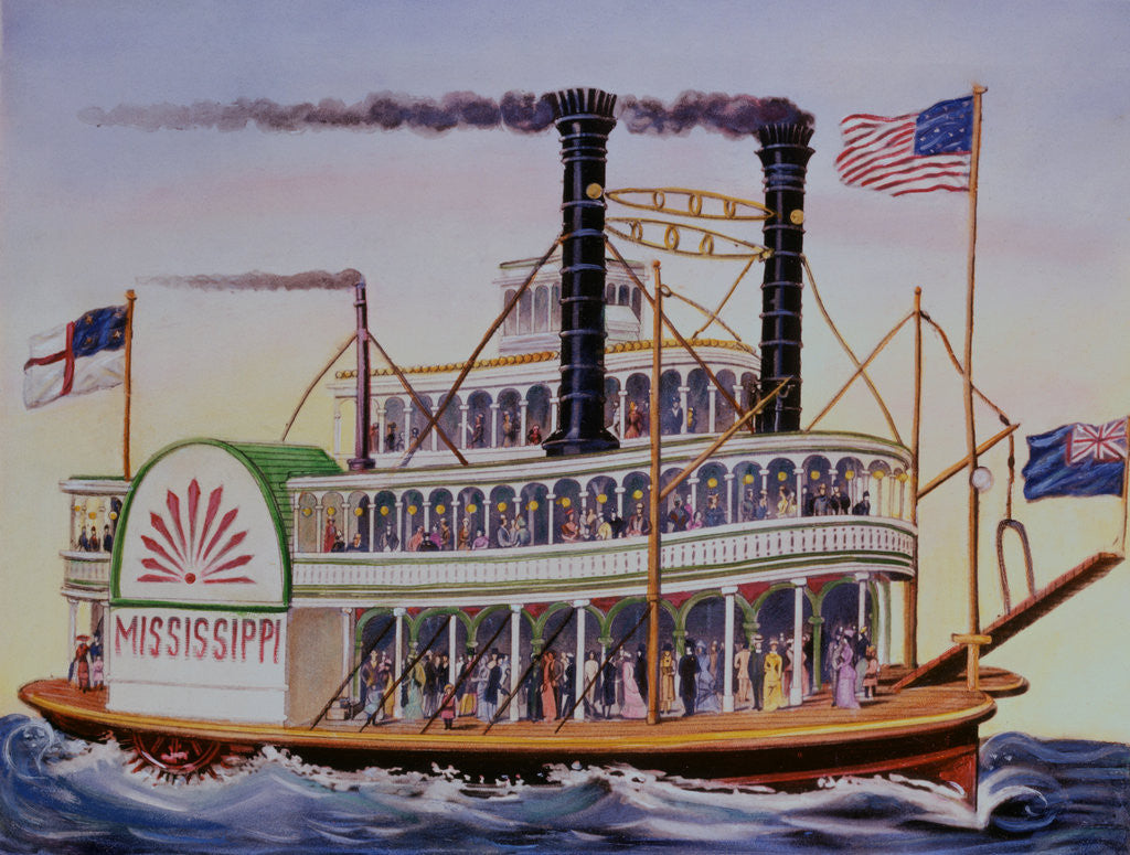 Detail of People Riding Excursion Steamer Mississippi by Corbis