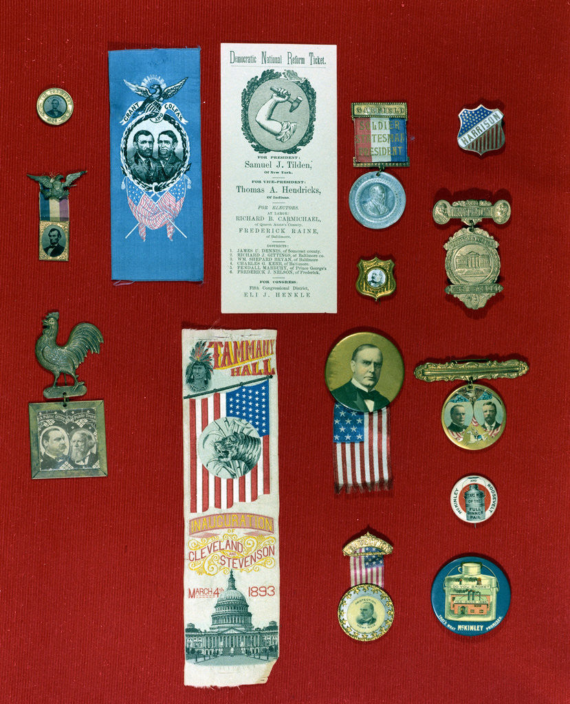 Detail of Display of Early Campaign Memorabilia by Corbis