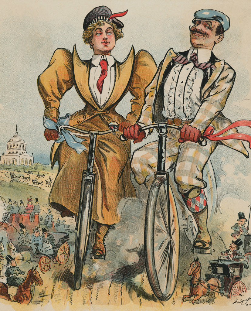 Detail of People Riding Bicycles by Anonymous