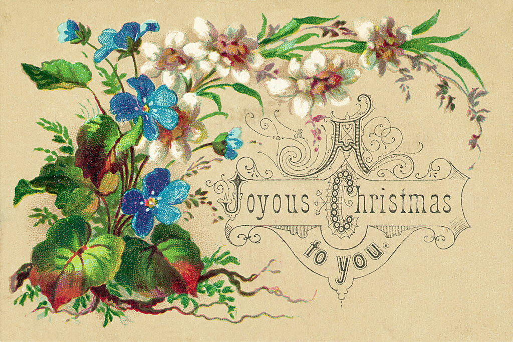 Detail of Christmas Card with Bouquet by Anonymous
