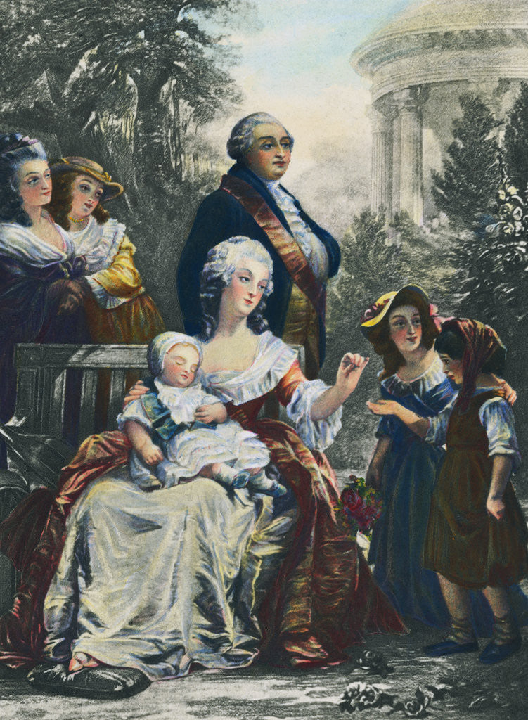 Detail of King Louis XVI with Marie Antoinette and Family by Anonymous