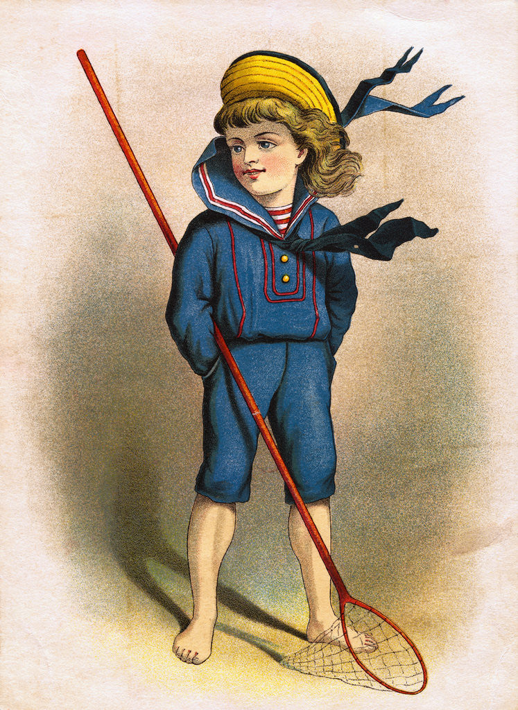 Detail of Boy in Sailor Suit with Butterfly Net by Anonymous