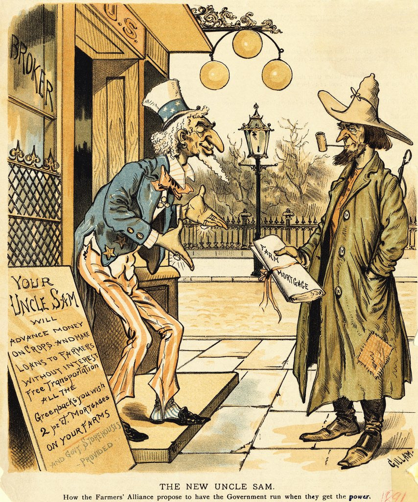 Detail of Farmer Getting Mortgage From Uncle Sam by Anonymous