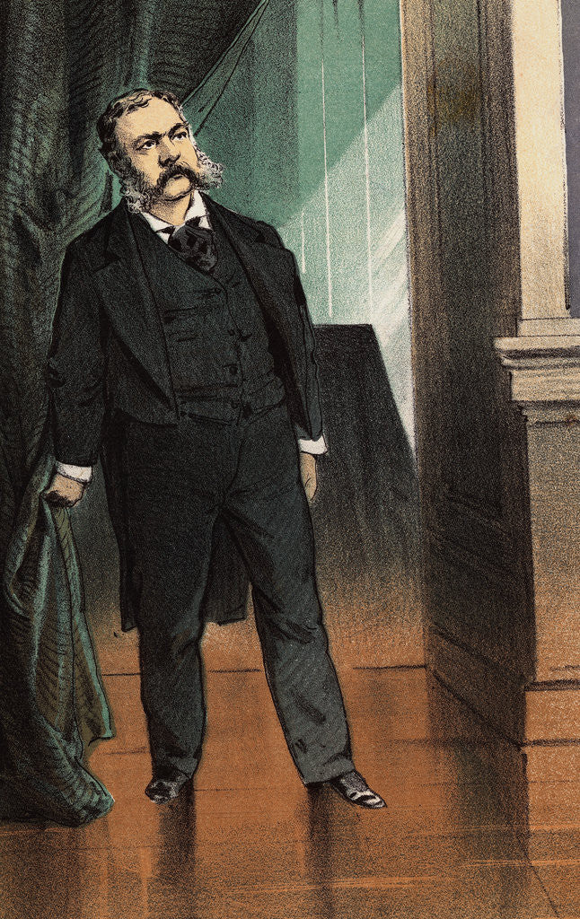 Detail of Portrait of 21st US President Chester Arthur by Anonymous