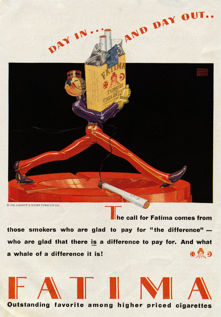 Detail of Advertisement for Fatima Cigarettes by Anonymous