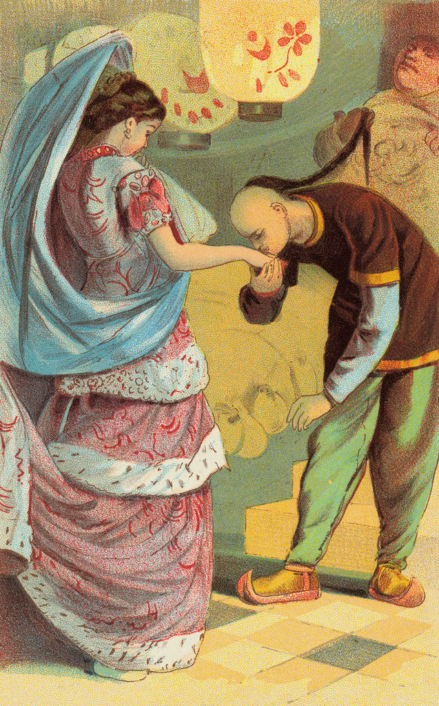 Detail of Aladdin Received the Princess Book Illustration by Anonymous