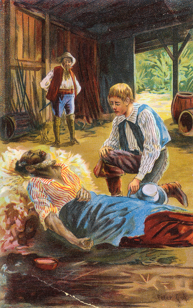 Detail of Illustration of Scene from Uncle Tom's Cabin by Harriet B Stowe