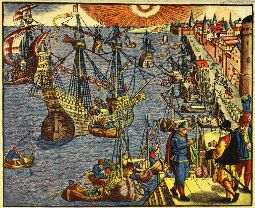 Detail of Spanish Travelers Leaving Port in Lisbon by Anonymous