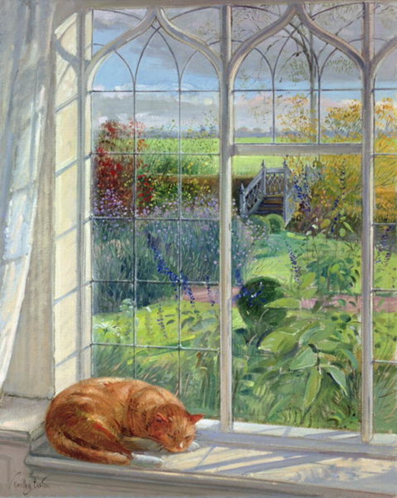 Detail of Sleeping Cat and Chinese Bridge by Timothy Easton