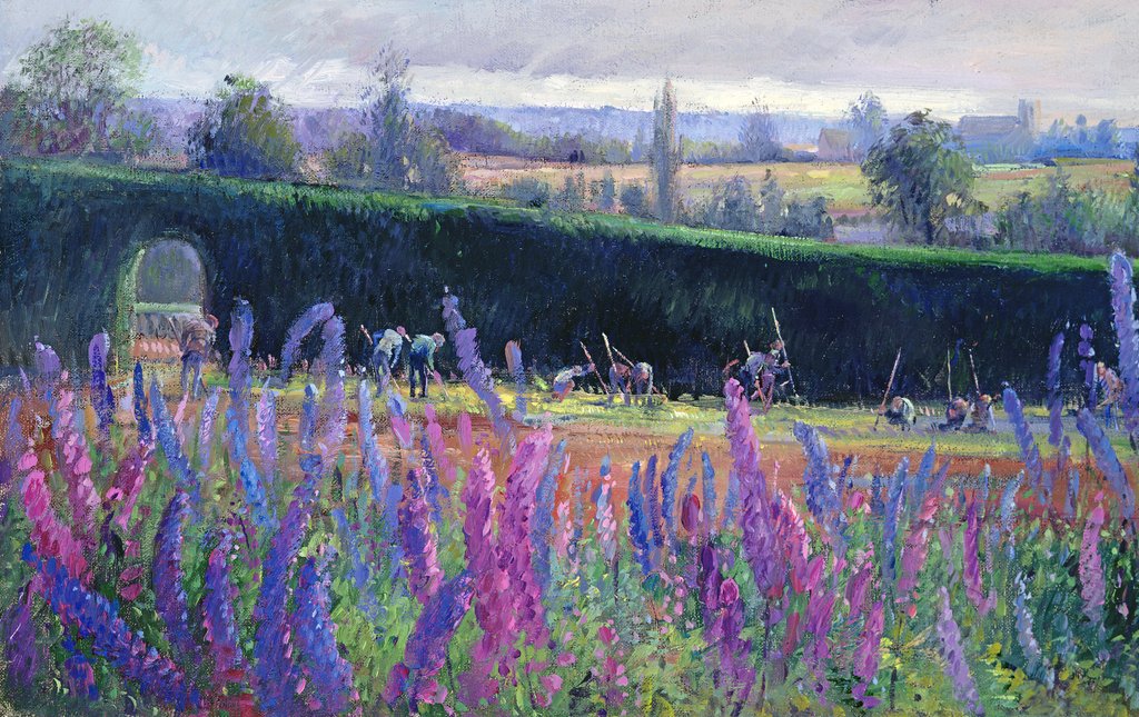 Detail of Hoeing Against the Hedge, 1991 by Timothy Easton