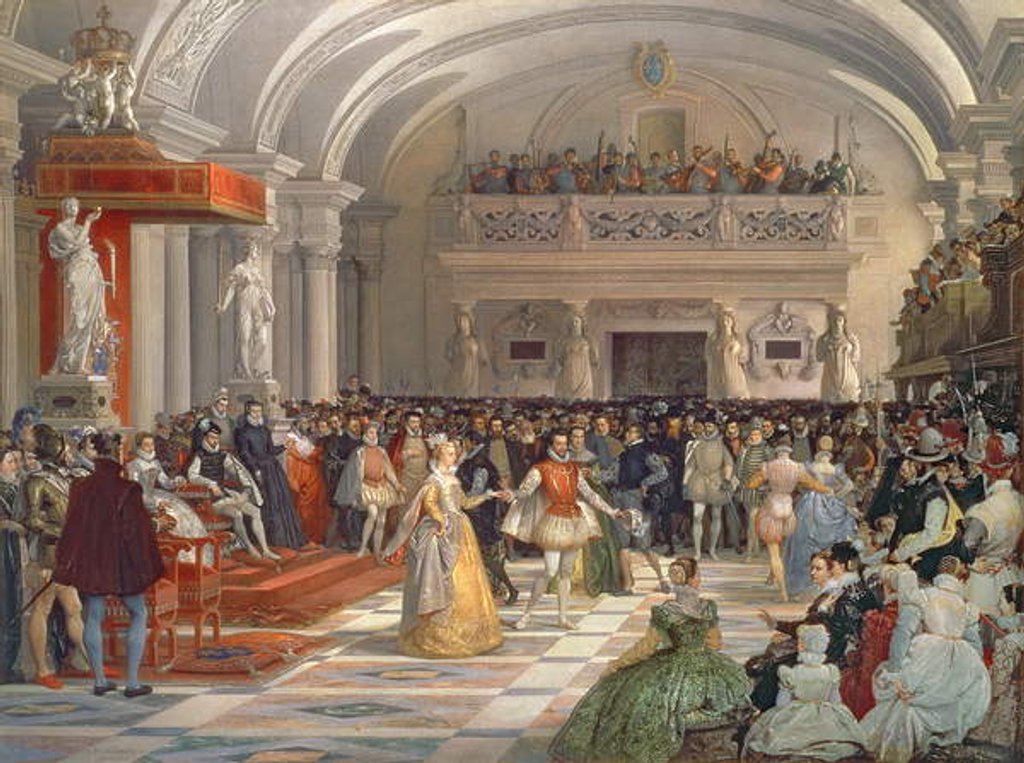Detail of The Wedding of Henri de Bourbon, King of Navarre, to Marguerite de Valois in the presence of Catherine de Medici and Charles IX in 1572, 1862 by Edmond Lechevallier-Chevignard
