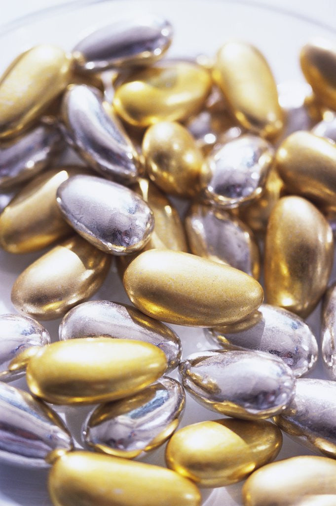 Detail of Gold and Silver Sugared Almonds by Anonymous