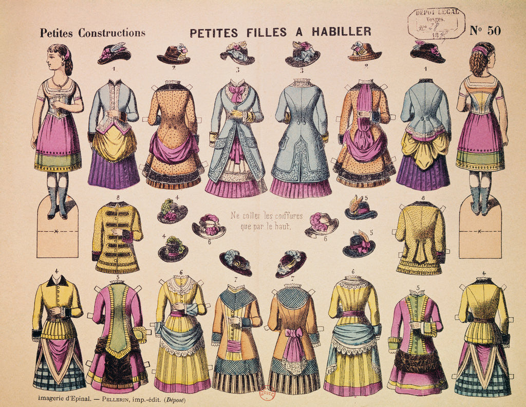 Detail of 19th-Century French Paper Dolls by Anonymous