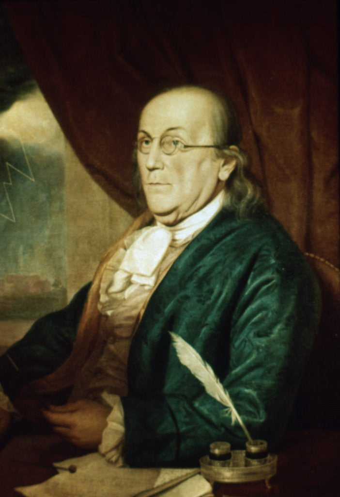 Detail of Portrait of Benjamin Franklin by Anonymous