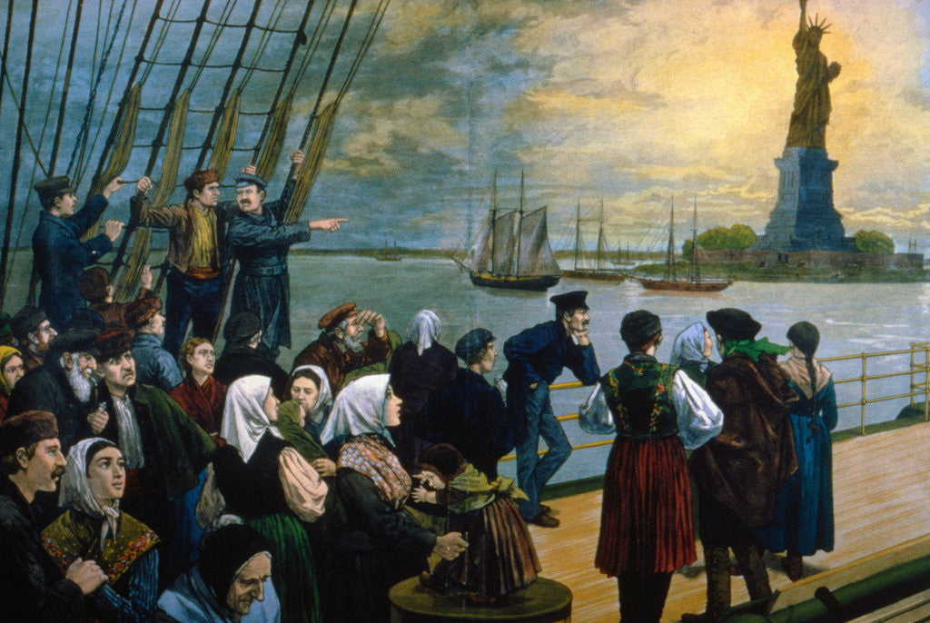 Detail of Welcome to the Land of Freedom Illustration by Anonymous