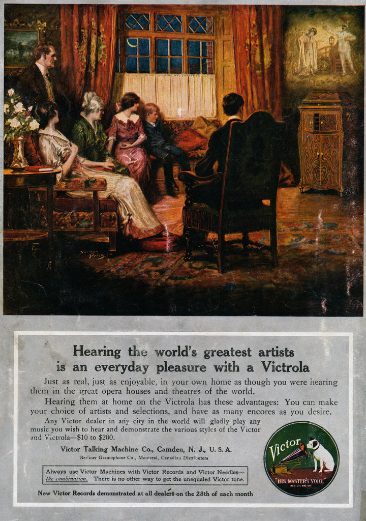 Detail of Advertisement for Victrola Player by Corbis