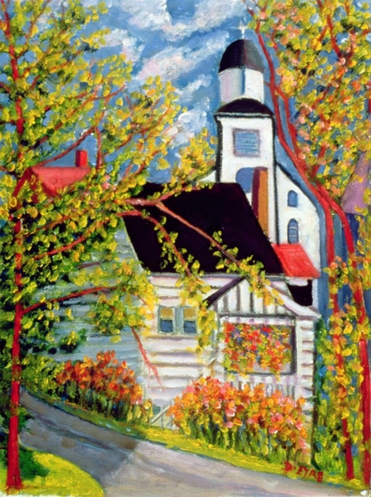 Detail of House with Church, Badeck by Patricia Eyre