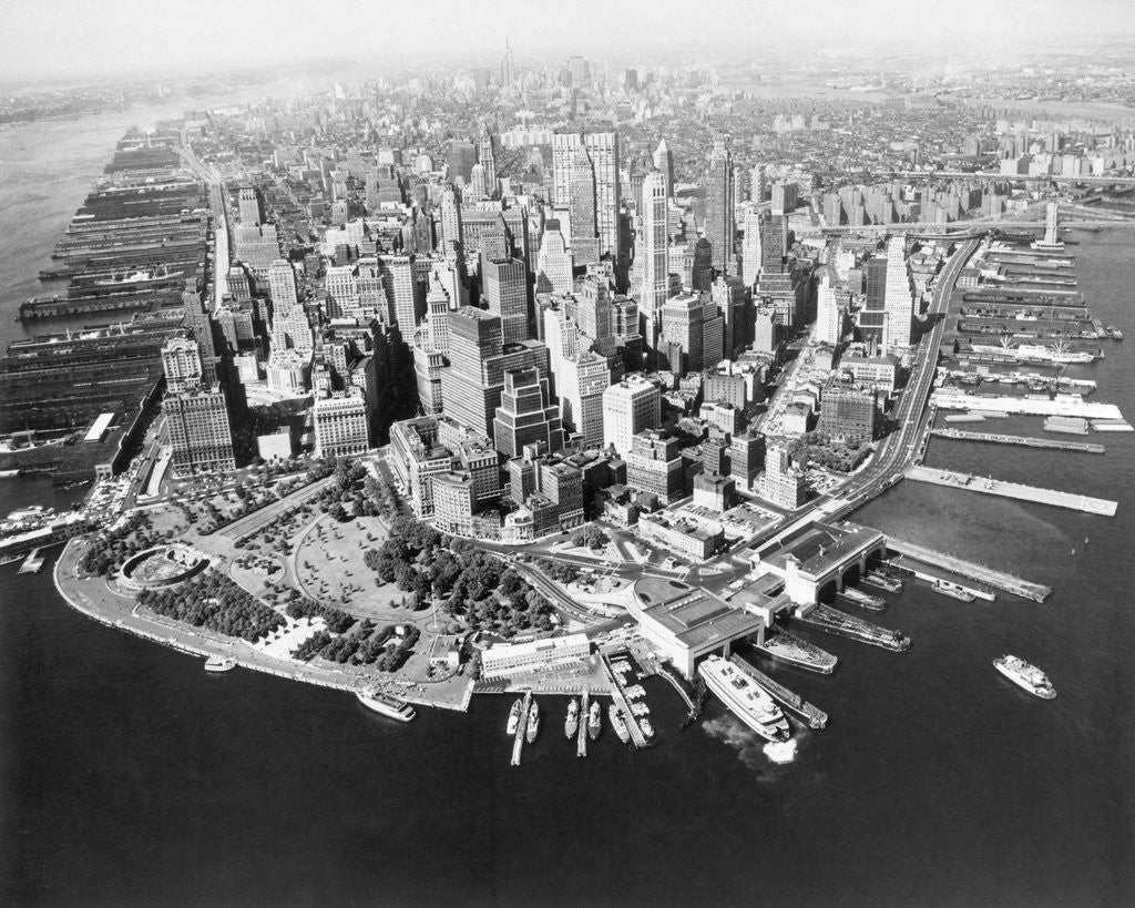 Detail of Tip of Manhattan from Overhead by Anonymous