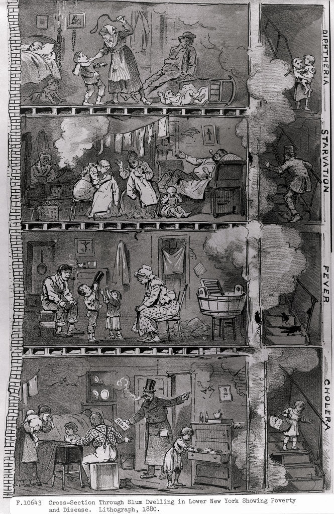Detail of Illustration of Slums in Lower New York by Anonymous