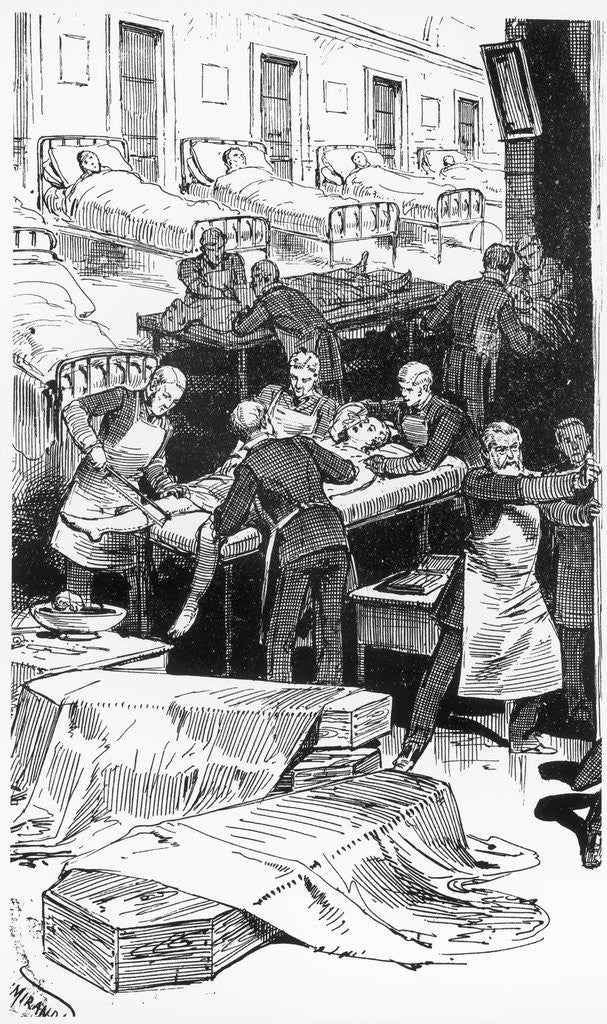 Detail of Cartoon of Surgeons Performing Unnecessary Surgery by Anonymous