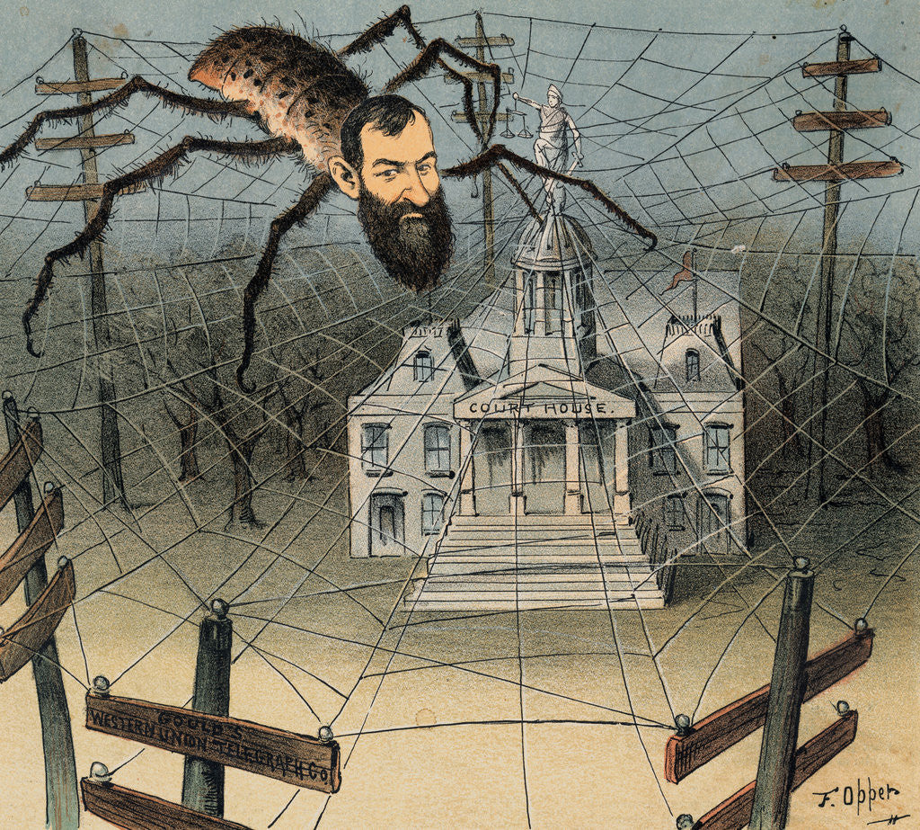 Detail of Cartoon Poking Fun at Jay Gould by Anonymous