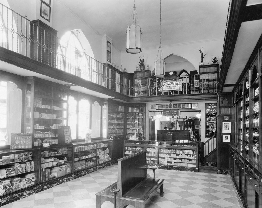 Detail of Interior of Lascoff Pharmacy by Anonymous