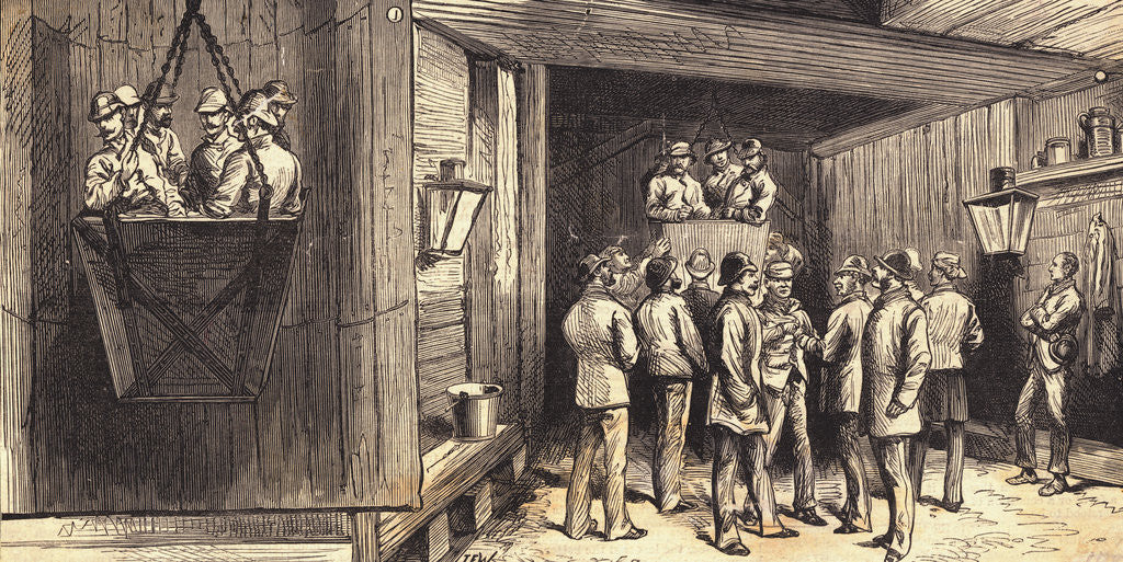 Detail of Worders Descending into Tunnel by Anonymous