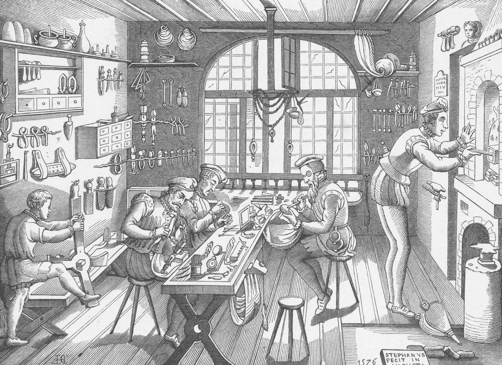 Detail of Guilds Working in Goldsmith Shop by Anonymous