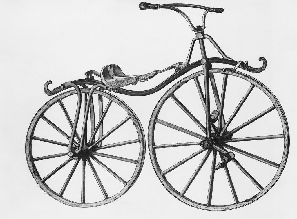 Detail of American Boneshaker Bicycle of the 19th Century by Corbis