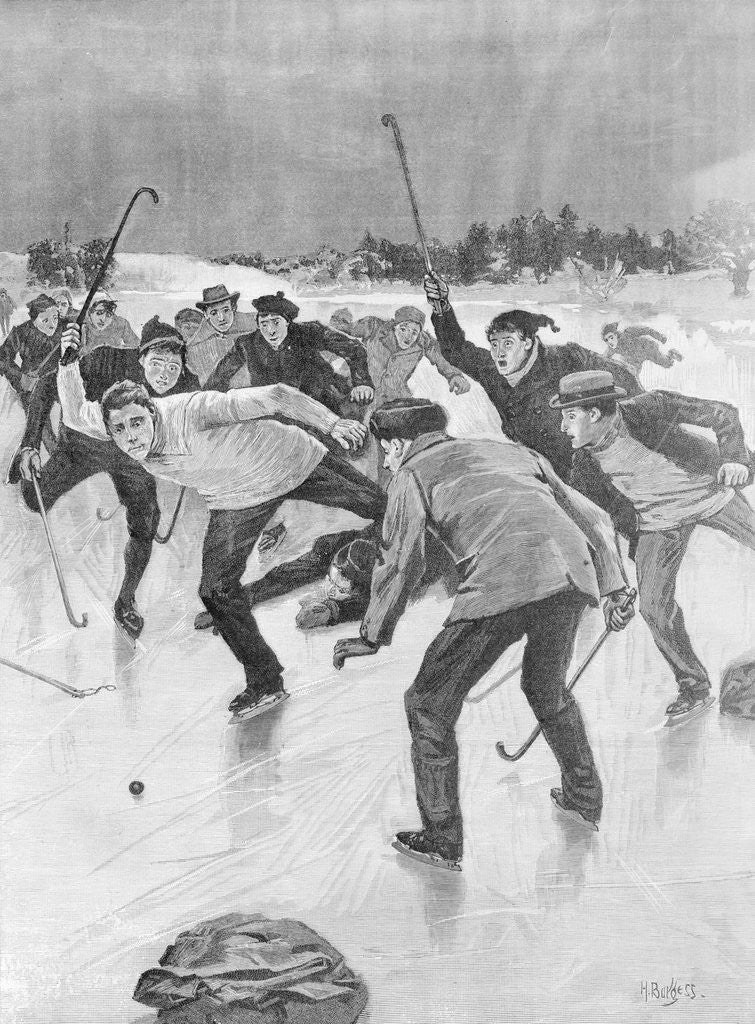 Detail of Men Playing Hockey by Anonymous