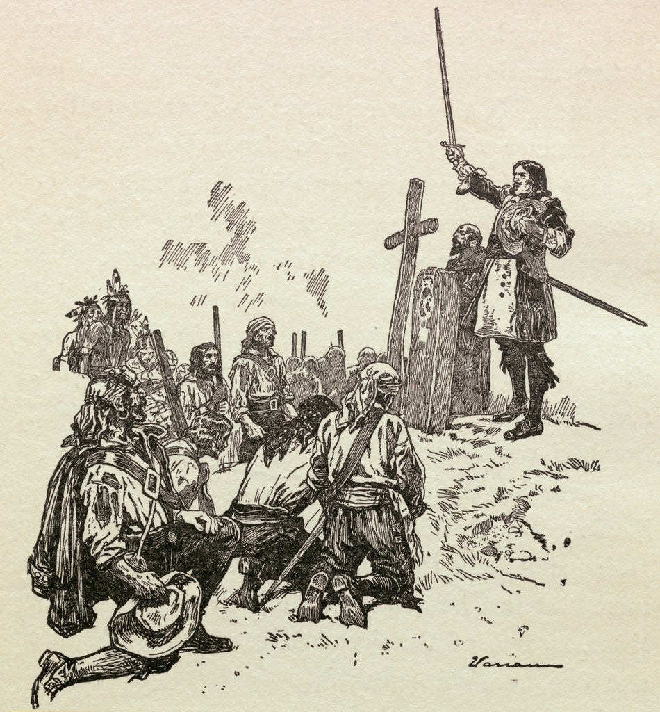 Detail of LaSalle Claiming Canada by Anonymous