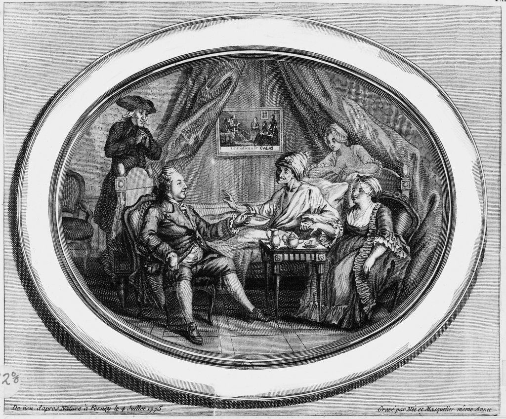 Detail of Voltaire Eating Breakfast by Anonymous