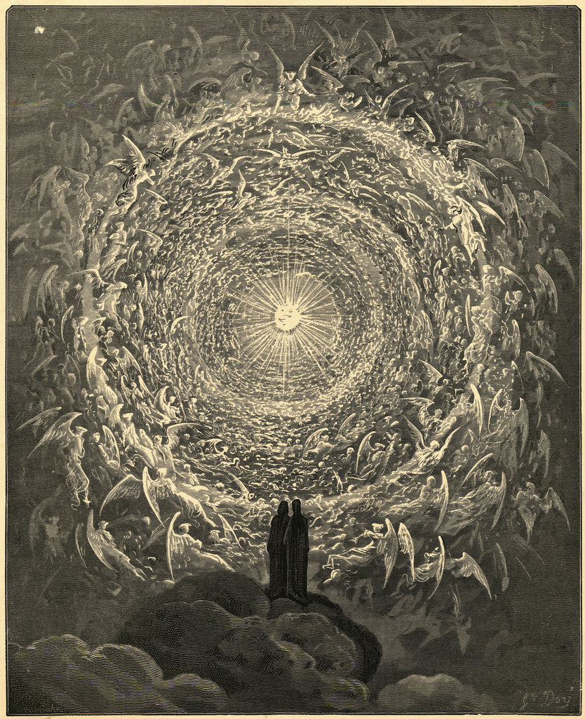 Detail of Scene from Dante's Paridiso Engraved by Gustave Dore