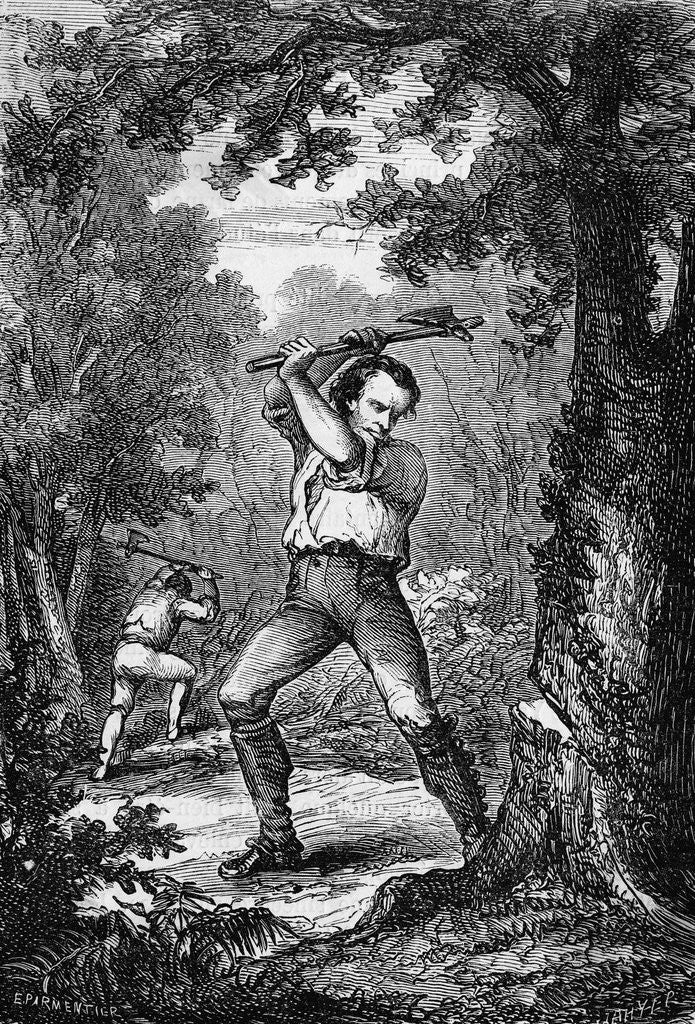 Detail of Abraham Lincoln Chopping Down Tree by Anonymous