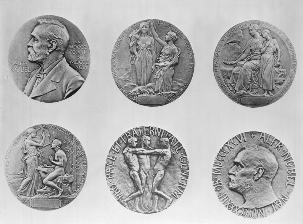 Detail of Six Views of Nobel Medals by Anonymous