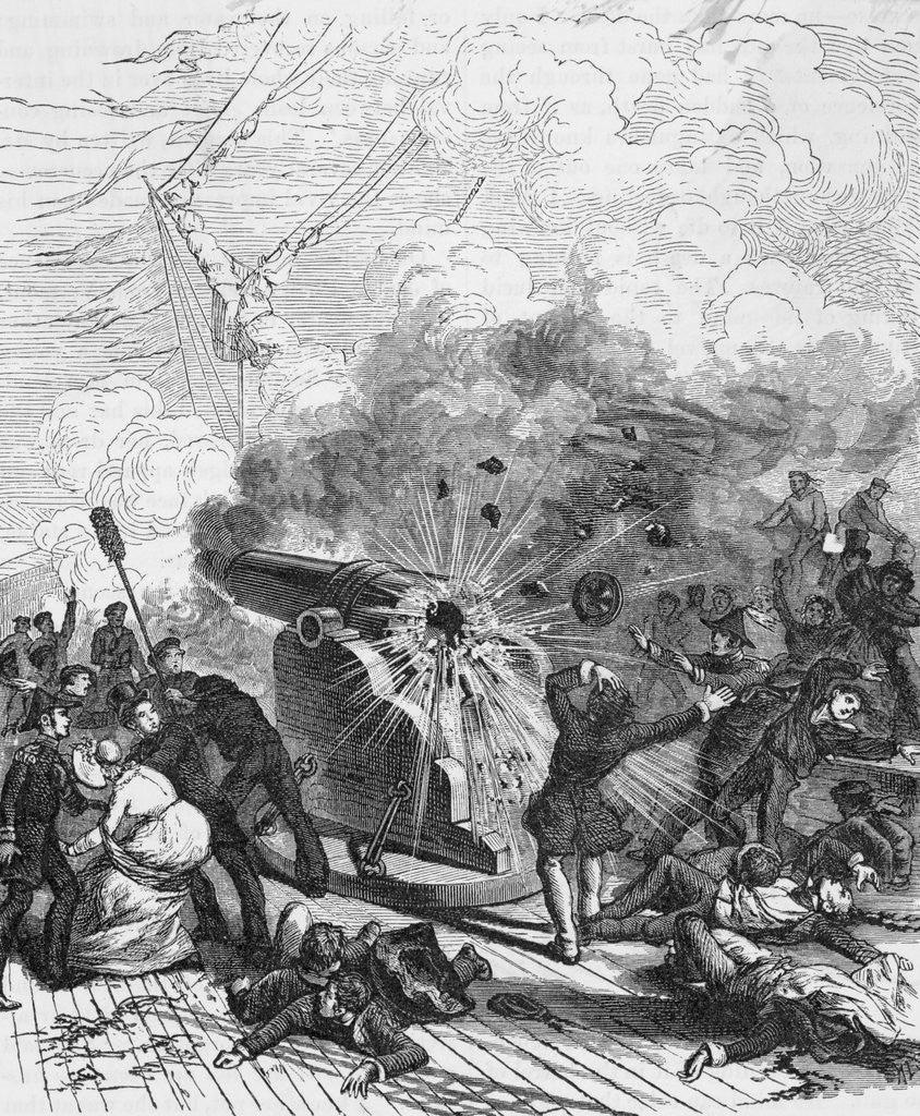 Detail of Gun Explosion Aboard Princeton Steamship by Anonymous