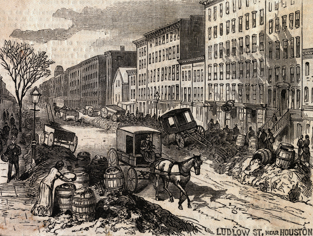 Detail of Carriage Passing Through Unsanitary Street Conditions by Corbis