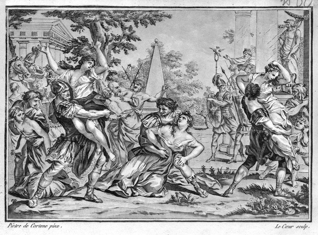 Detail of Lithograph of The Rape of the Sabines by Anonymous
