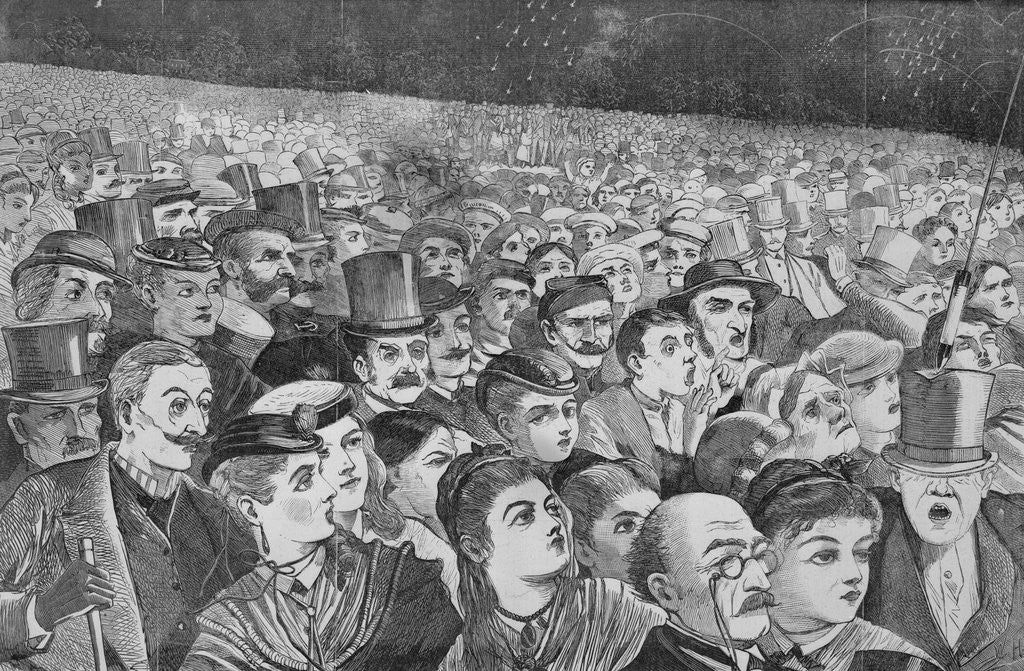 Detail of Illustration of Massive Crowd During July Fourth Ceremonies by Anonymous