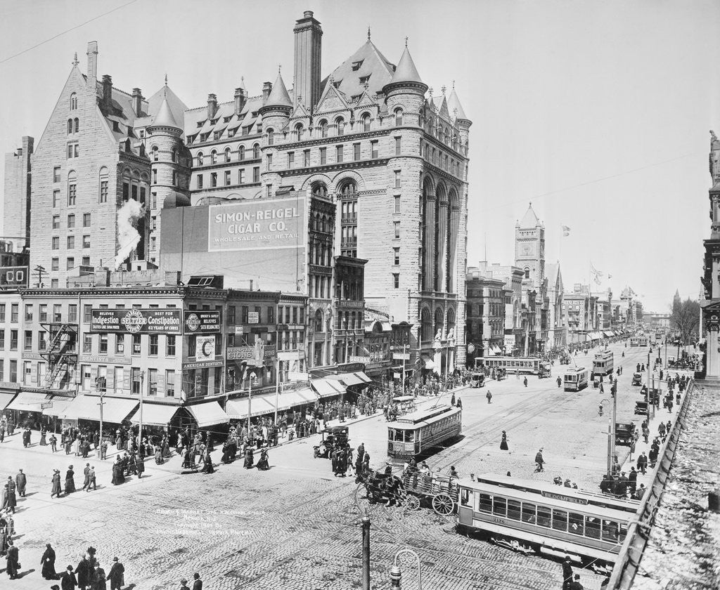 Detail of Broad and Market Streets in Newark by Anonymous
