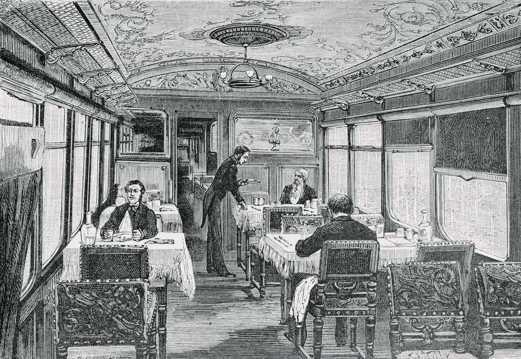 Detail of Illustration of a Dining Car on the Orient Express by Anonymous
