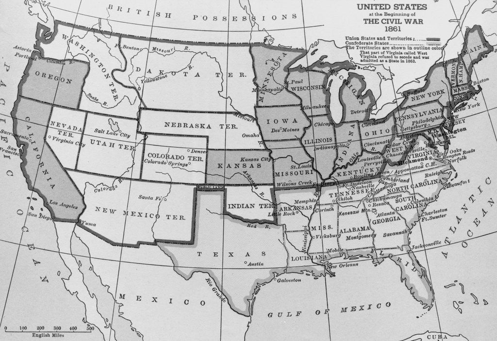 Detail of Map of United States by Anonymous