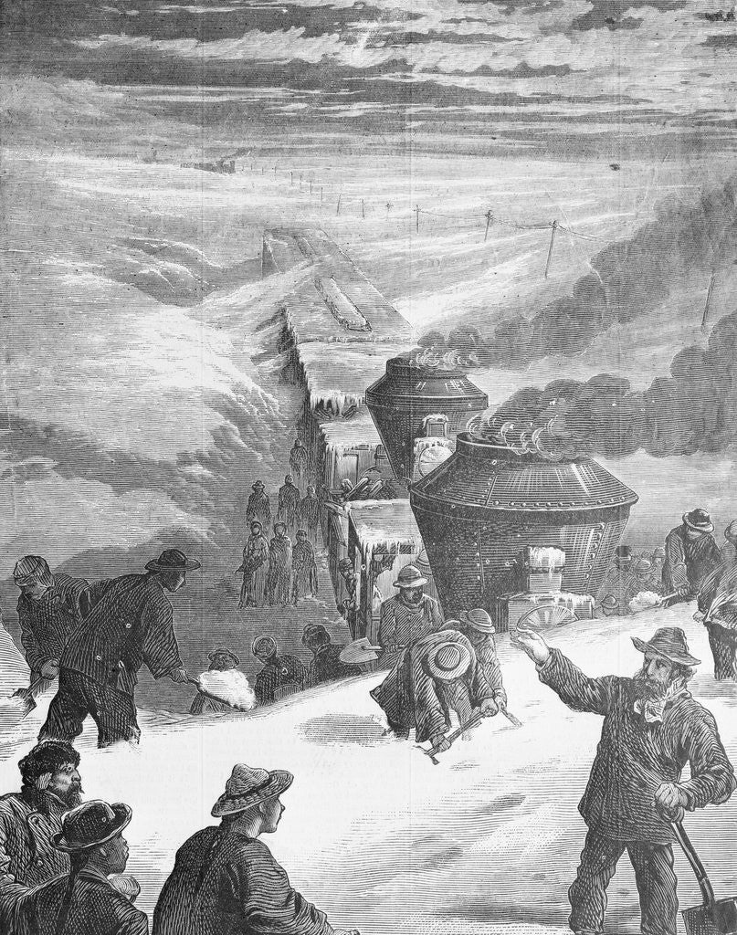 Detail of Train Cars Snowbound by Anonymous