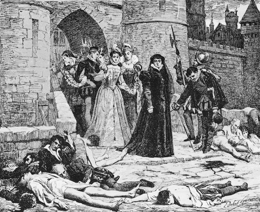 Detail of Catherine de Medici Inspecting Massacre Victims by Anonymous