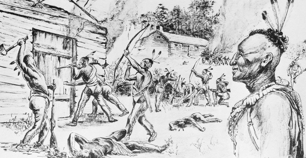 Detail of Deerfield Massacre During King Philip's War by Corbis